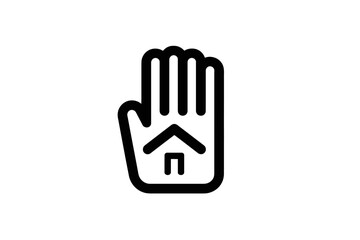 Obraz premium Protective hand symbol with house icon representing safety, security, and home insurance.