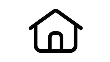 Fototapeta premium Simple black line art house icon perfect for home and property related designs