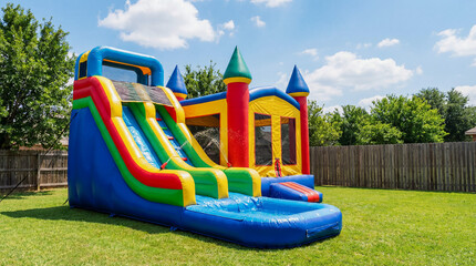 Outdoor inflatable water slide bounce house for kid play - splashy bouncy castle backyard fun