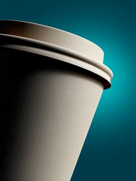 mockup vaso de caf&eacute; de cart&oacute;n, vaso sostenible primer plano, embalaje premium reciclado 