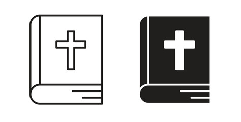 Obraz premium Bible icons. Outline icons vector collection. flat illustrations