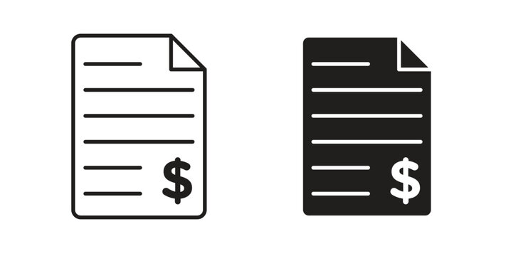 Billing icons. Outline icons vector collection. flat illustrations