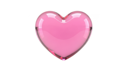 Pink heart icon isolated on transparent background