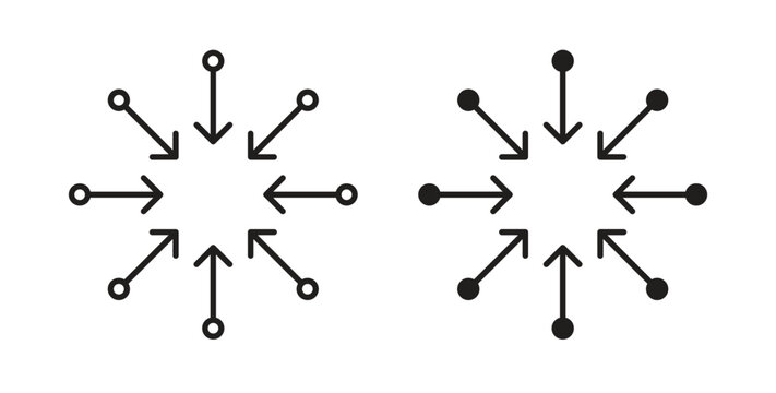 Centralized icons. Outline icons vector collection. flat illustrations
