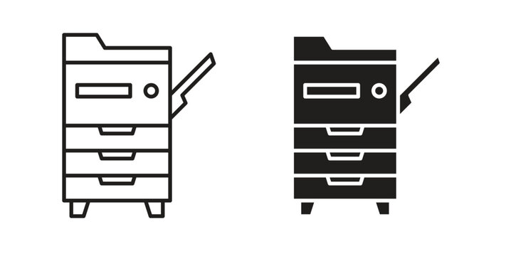 Copy Machine icons. Outline icons vector collection. flat illustrations
