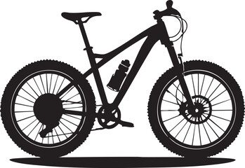 Fototapeta premium silhouette mountain bike isolated on white background, modern off road bicycle side view