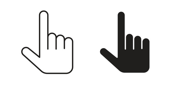 Cursor hand icons. Outline icons vector collection. flat illustrations
