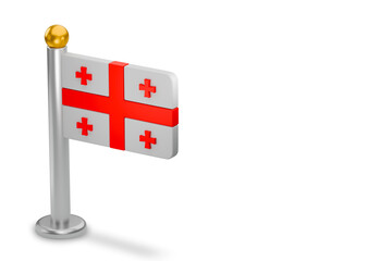 Georgia national flag standing proudly on a small pole