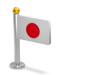 Japan flag standing representing country and national identity