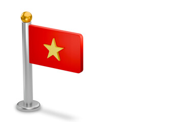 Vietnam country flag on pole representing national symbol