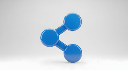 Title: 3D Share Link Icon — Connected Nodes
