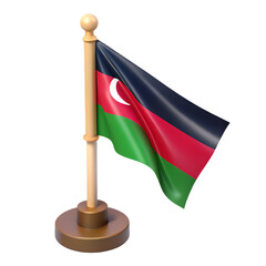 Malawi flag on a wooden stand isolated on transparent background