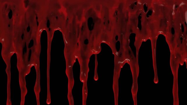 Horror Blood Dripping Effect - Red Liquid Overlay on Black