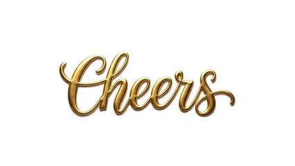 Cheers, Gold Text, Celebration