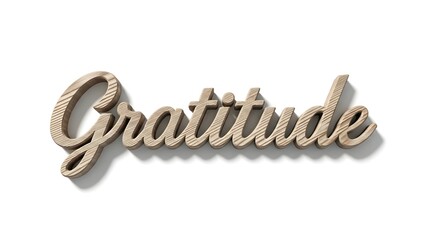 The word Gratitude is written in cursive font with a shadow underneath. A sense of appreciation, thankfulness, and positive emotion is suggested