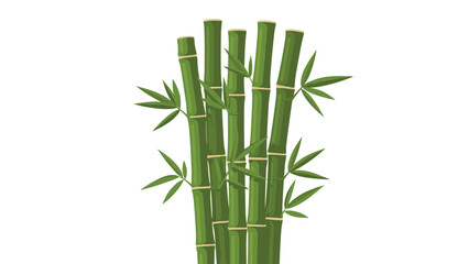 Obraz premium Artfully arranged cluster of vibrant green bamboo stalks with delicate leaves, symbolizing tranquility, strength, nature, and growth in an oriental setting.