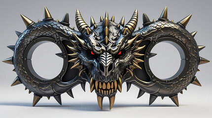 Dragonthemed brass knuckle weapon