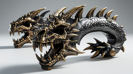 Dragonthemed brass knuckle weapon