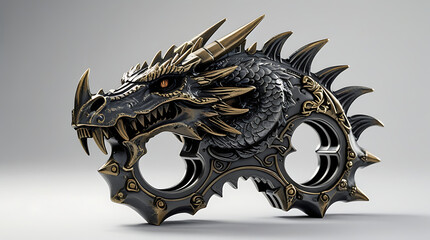 Dragonthemed brass knuckle weapon