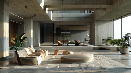 Video A warm and inviting living room filled with various furniture pieces, perfect for relaxing or entertaining