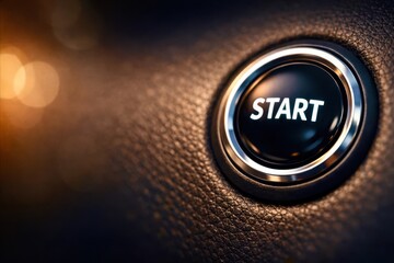 A black button with the word start on it