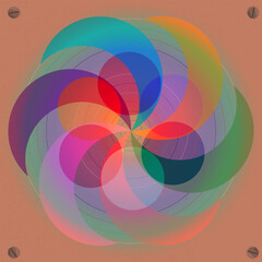 Abstract Circular Color Layers Radial Geometry Background