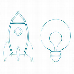 Rocketship Innovation Idea Concept With Lightbulb Icon