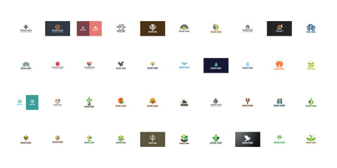 Collection of various company with different colors and brand names