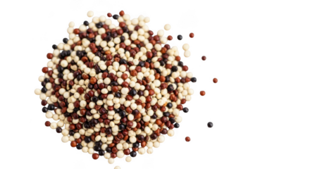 Sparkling glitter confetti pile macro shot abstract light particles transparent background black background