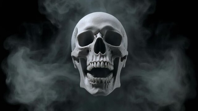 Screaming Ghost Spirit Skull - Horror Smoke VFX Overlay