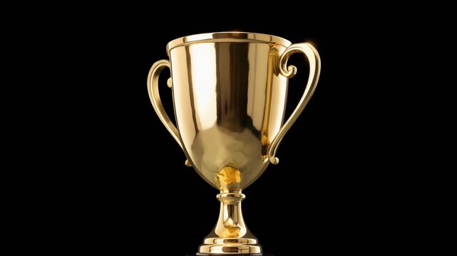 Rotating Gold Trophy Cup - Champion Award Overlay