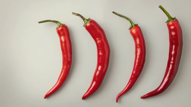 Video A cluster of bright red hot peppers sit together, ready for harvesting