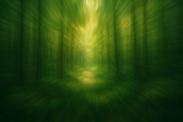 Abstract natural background showing forest landscape with zoom motion blur for conceptual depth