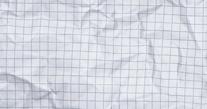 White Paper Texture Background. Wrinkled White Sheet Crumpled Paper Texture Overlay Motion Animated Background. Seamless Loop Animation. 4K