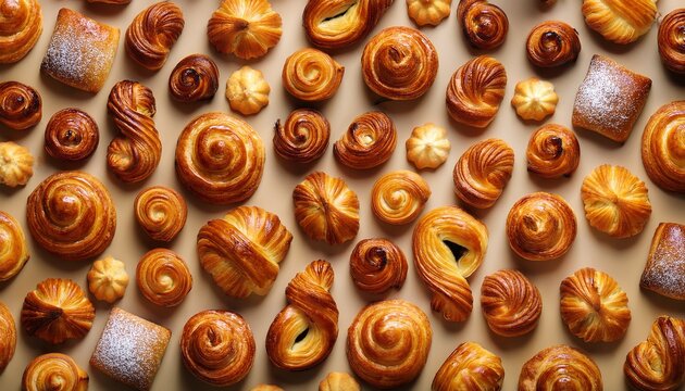 danishes overhead view pattern background