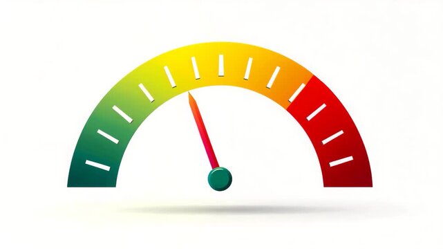 Speedometer Gauge Indicating High Performance Level