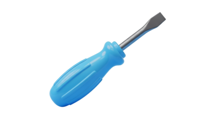Blue screwdriver isolated on white background
