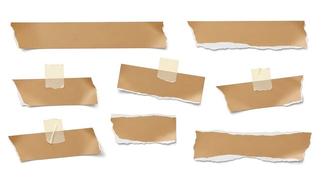set of various pieces of masking tape isolated on a white background.
