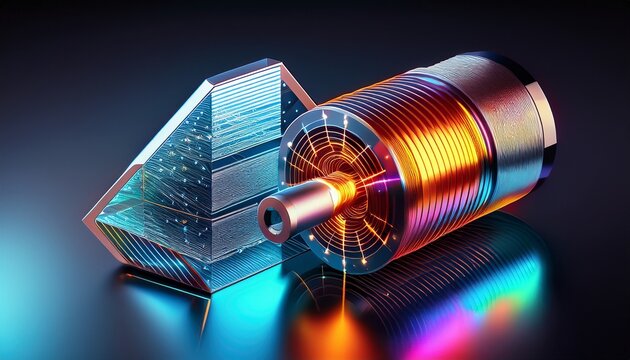 neodymium iron boron magnet prism and brushless dc motor rotor showing magnetic flux