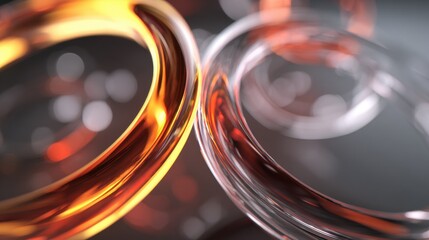 Vibrant glass tubes glowing with warm light