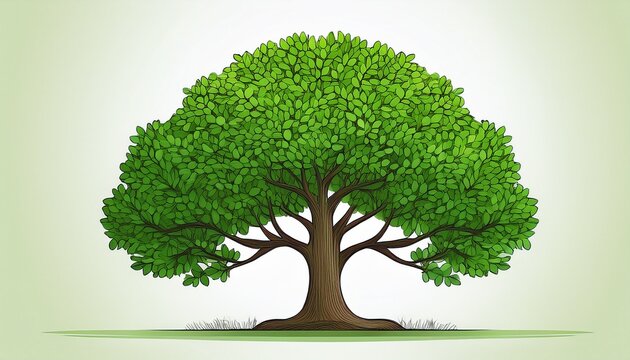 green tree isolated on white background for easy selection of designs