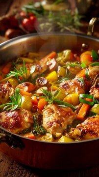 Deftige H&auml;hnchen-Gem&uuml;se-Pfanne im Landhausstil