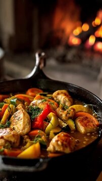 Deftige H&auml;hnchen-Gem&uuml;se-Pfanne im Landhausstil