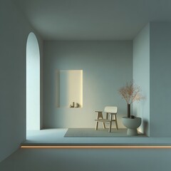 Minimalist corner with natural light