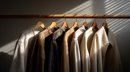 Elegant clothing rack with diverse stylish garments