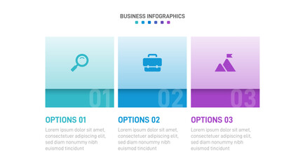 Progress bar featuring 3 arrow-shaped elements, symbolizing the three stages of business strategy and progression. Clean timeline infographic design template. Vector for mobile presentation.