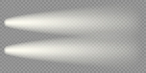 Car light overlay, top camera view. Light house night flare, front lens png. Flashlight isolated, motorcycle headlight effect. Spotlight in fog smoke, led beam, speed road aerial shot © Svetlana Ievleva