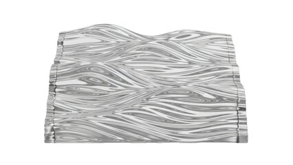 A dynamic monochrome abstract background featuring undulating silver waves and textured lines.