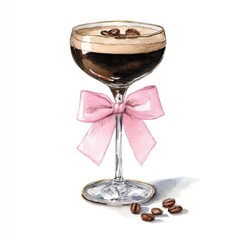 Coffee Martini on a Pink Bow