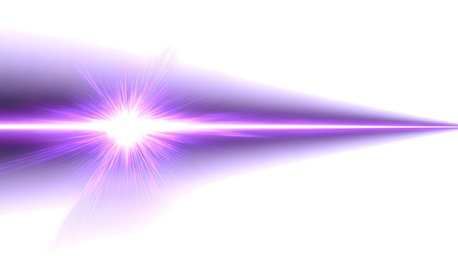 Purple light beam flare on white background Stock Illustration